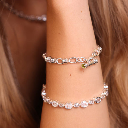 Free People Adeline Tennis Bracelet Silver Plate recommended