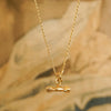 Free People Alice T Bar Drop Necklace 18ct Gold Plate