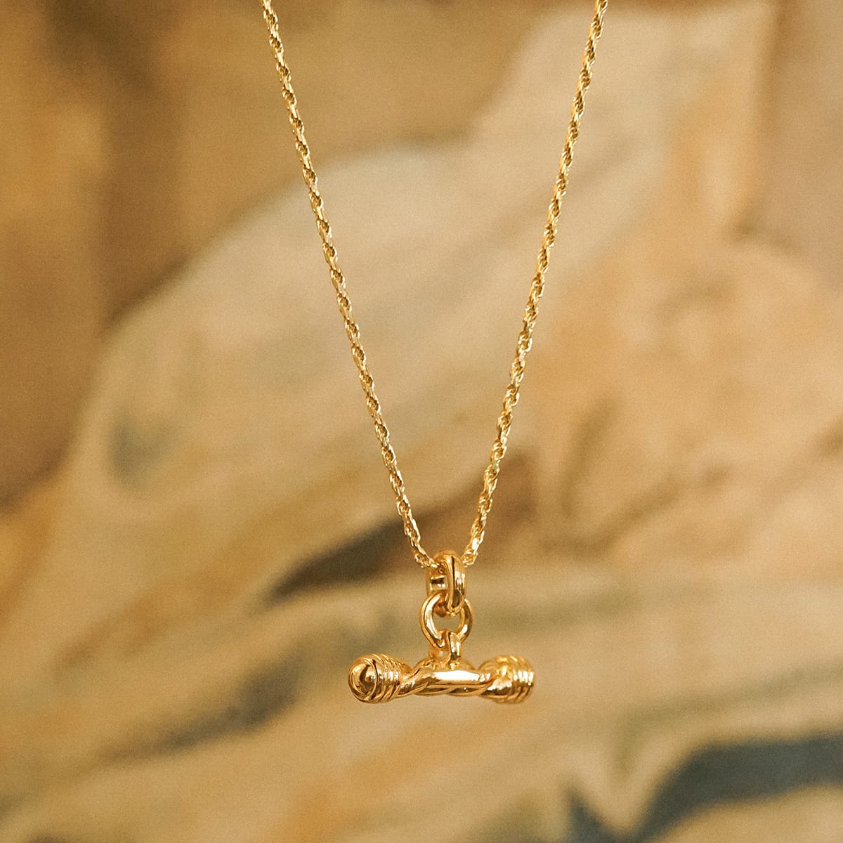 Free People Alice T Bar Drop Necklace 18ct Gold Plate