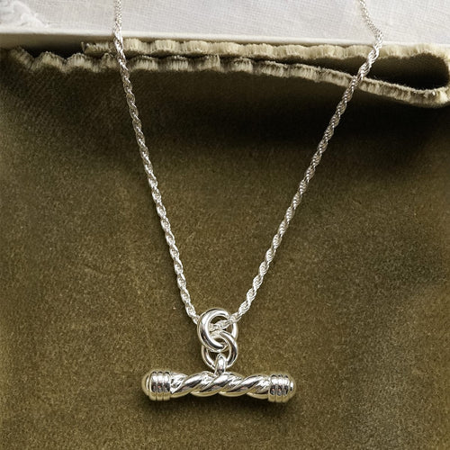 Free People Alice T Bar Drop Necklace Silver Plate