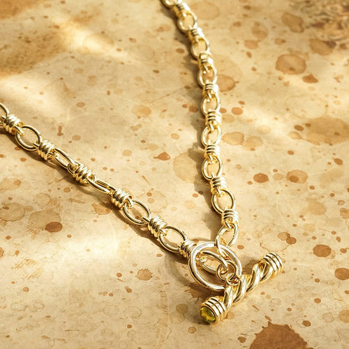 Free People Alice T-Bar Necklace 18ct Gold Plate