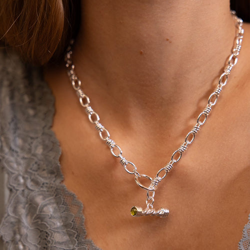 Free People Alice T-Bar Necklace Silver Plate