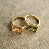 Free People Cosmo Cocktail Peridot Ring 18ct Gold Plate
