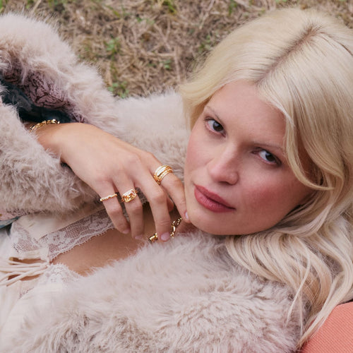 Free People Helena Dome Ring 18ct Gold Plate