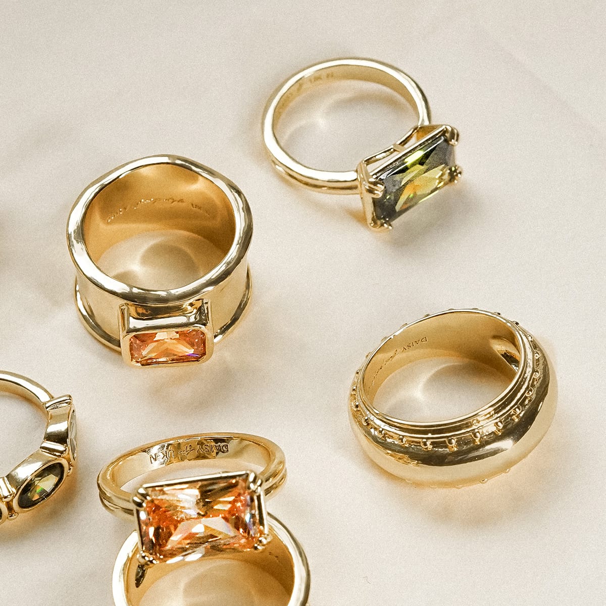 Free People Helena Dome Ring 18ct Gold Plate