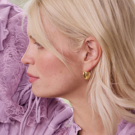 Free People Helena Hoop Earrings 18ct Gold Plate recommended