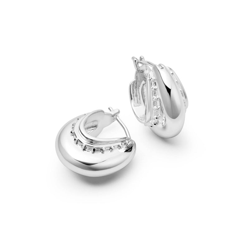 Free People Helena Hoop Earrings Silver Plate recommended