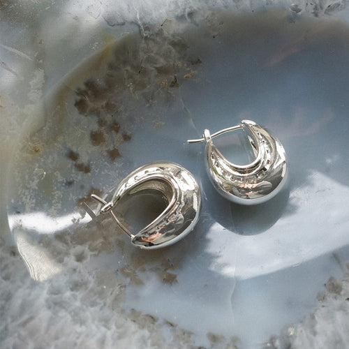 Free People Helena Hoop Earrings Silver Plate