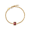 Garnet January Birthstone Charm Bracelet 18ct Gold Plate