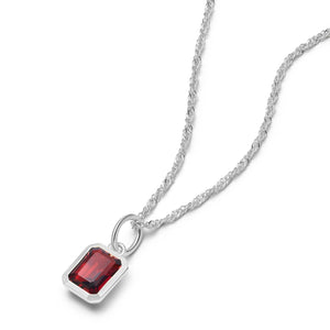 Garnet January Birthstone Charm Necklace Sterling Silver recommended