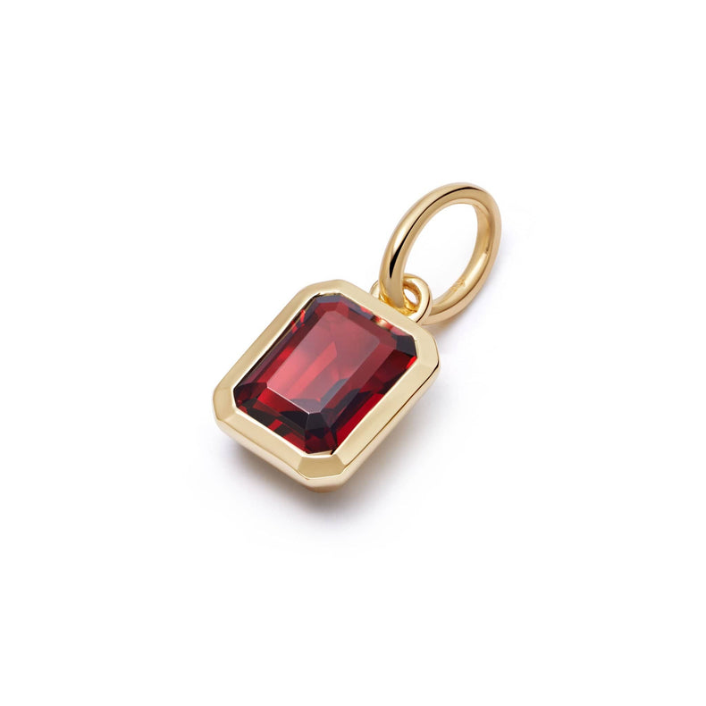Garnet January Birthstone Charm Pendant 18ct Gold Plate recommended