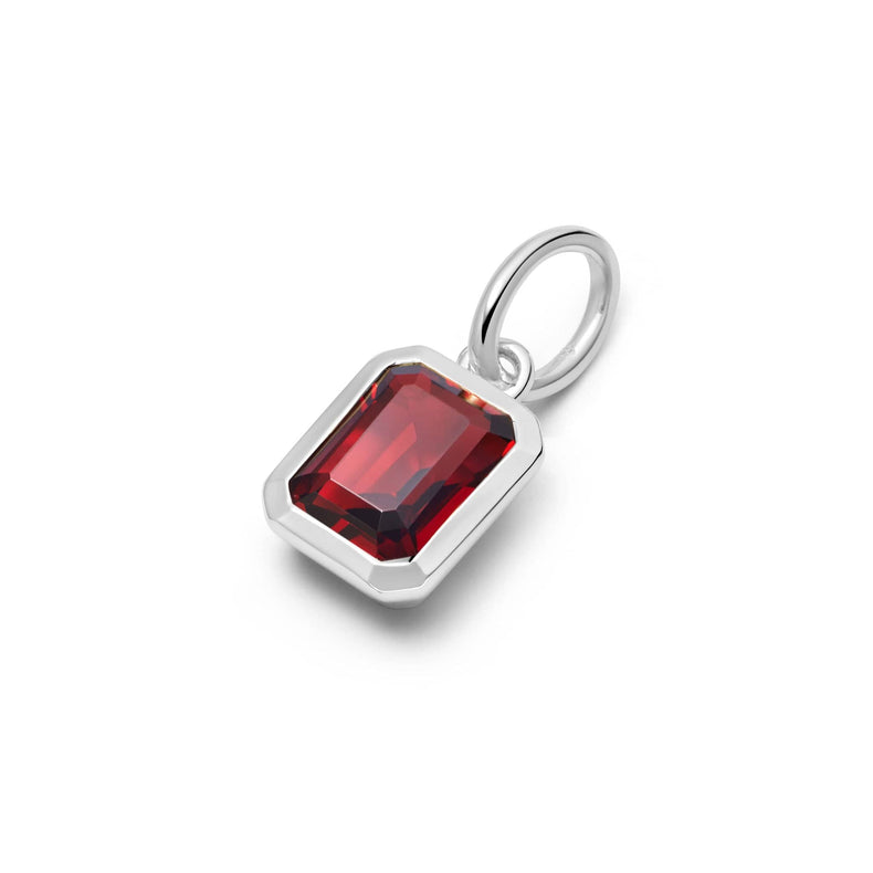 Garnet January Birthstone Charm Pendant Sterling Silver recommended