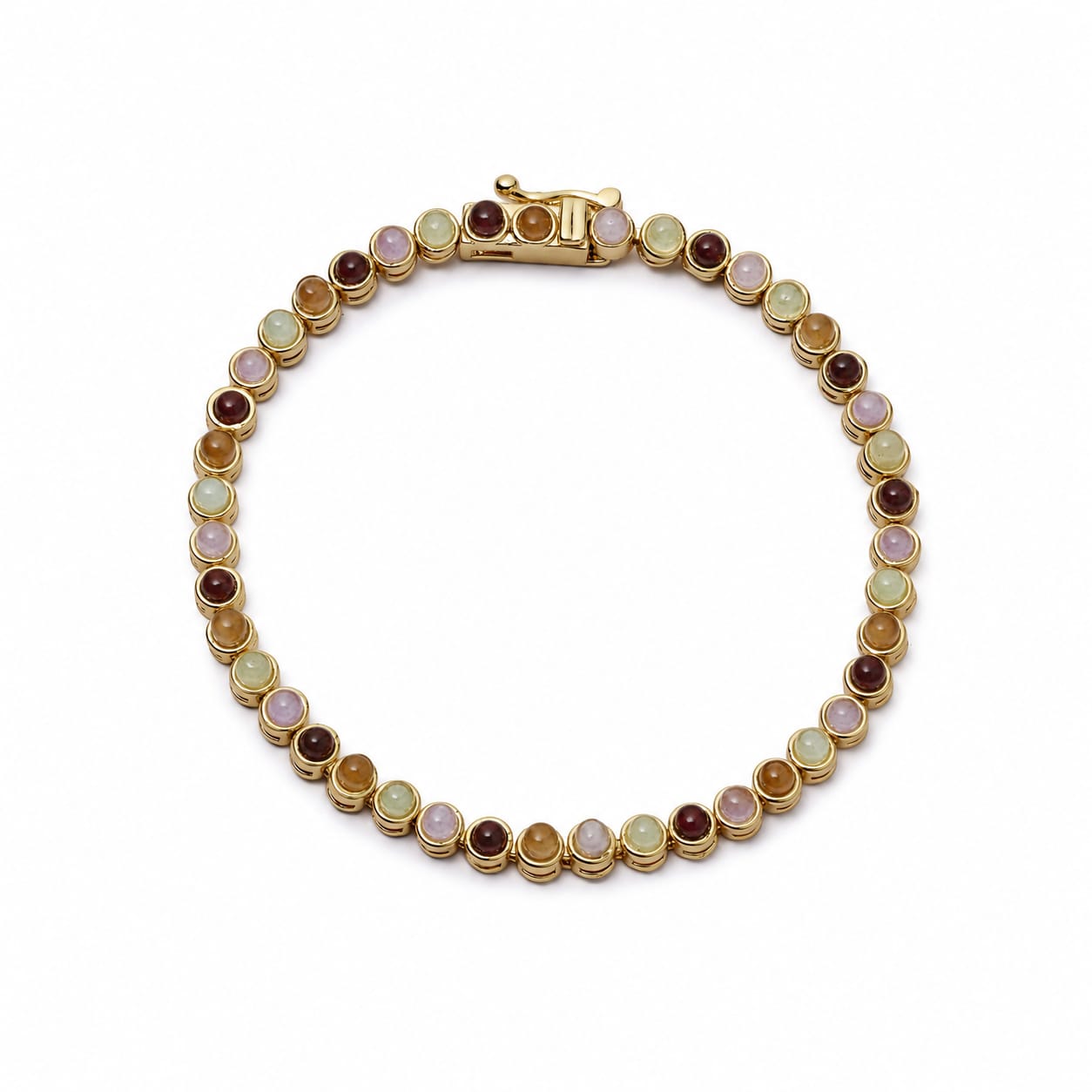 Plum Gemstone Tennis Bracelet 18ct Gold Plate