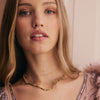 Plum Gemstone Tennis Necklace 18ct Gold Plate