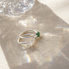 Green Aventurine Claw Ring Sterling Silver