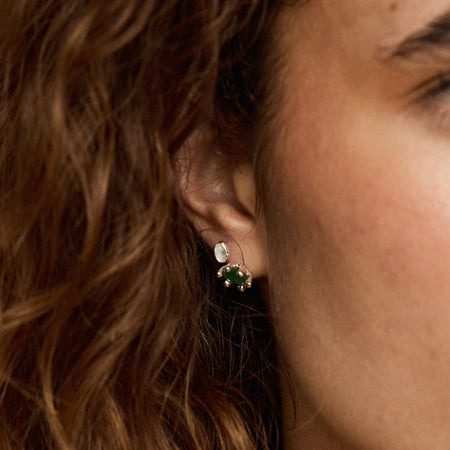 Green Aventurine Claw Stud Earrings Sterling Silver recommended