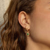 Green Aventurine Healing Stone Charm Earrings 18ct Gold Plate