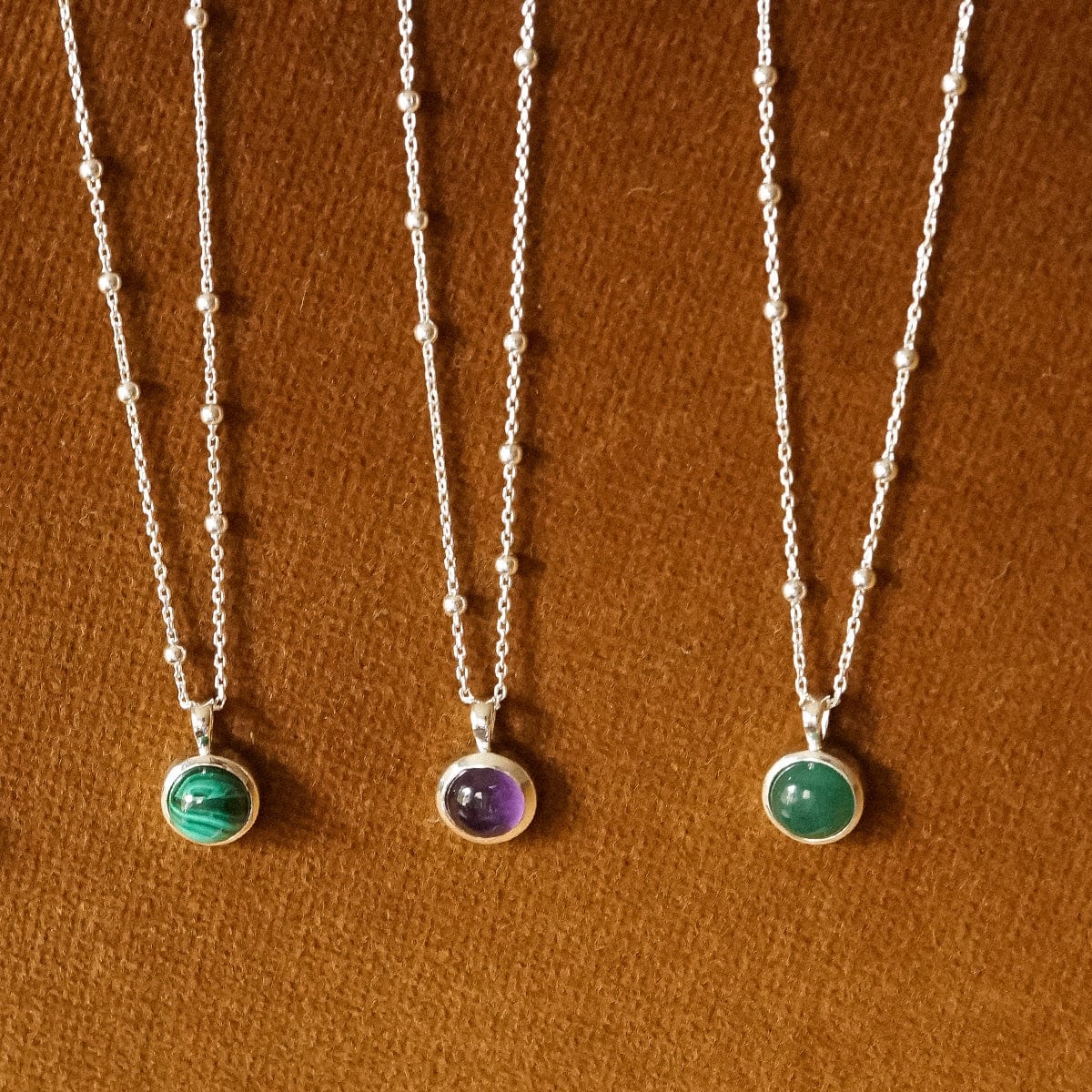 Green Aventurine Healing Stone Necklace Sterling Silver