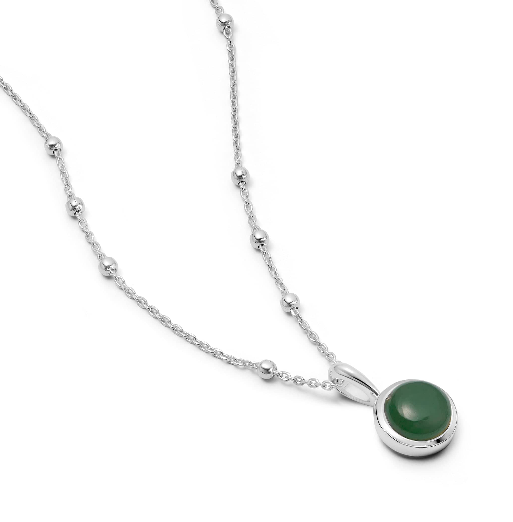Green Aventurine Healing Stone Necklace Sterling Silver – Daisy London