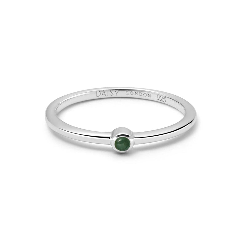 Green Aventurine Healing Stone Ring Sterling Silver