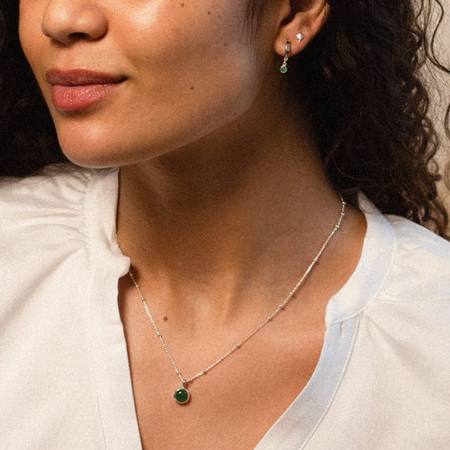 Green Aventurine Layering Set Sterling Silver