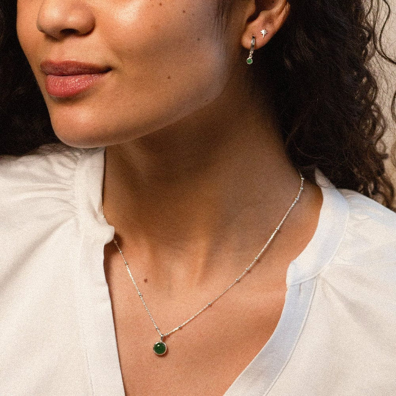 Green Aventurine Layering Set Sterling Silver