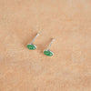 Green Aventurine Oval Stud Earrings Sterling Silver