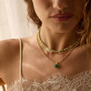Green Aventurine Pendant Necklace 18ct Gold Plate