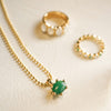 Green Aventurine Pendant Necklace 18ct Gold Plate