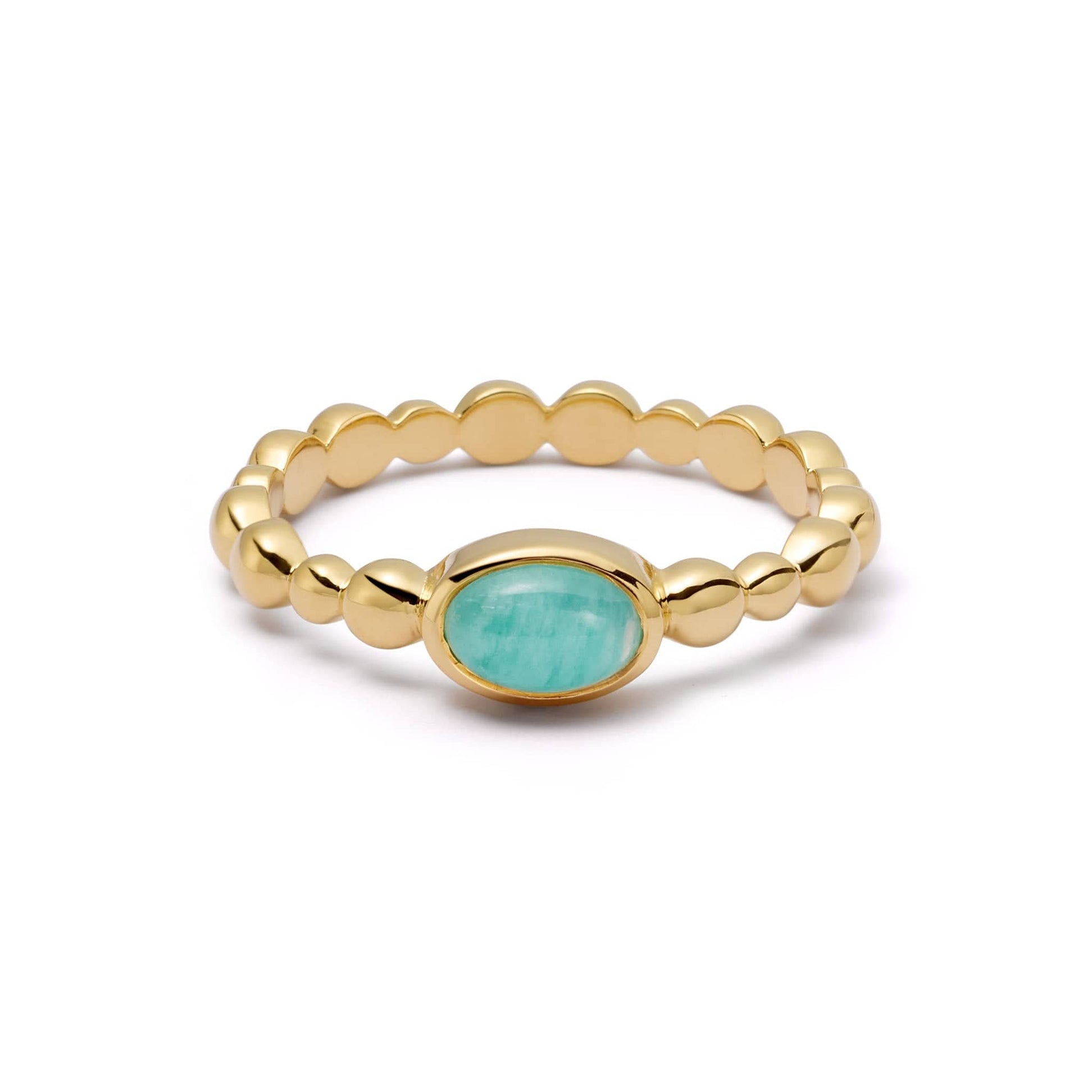 Healing Stone Bobble Ring 18ct Gold Plate – Daisy London