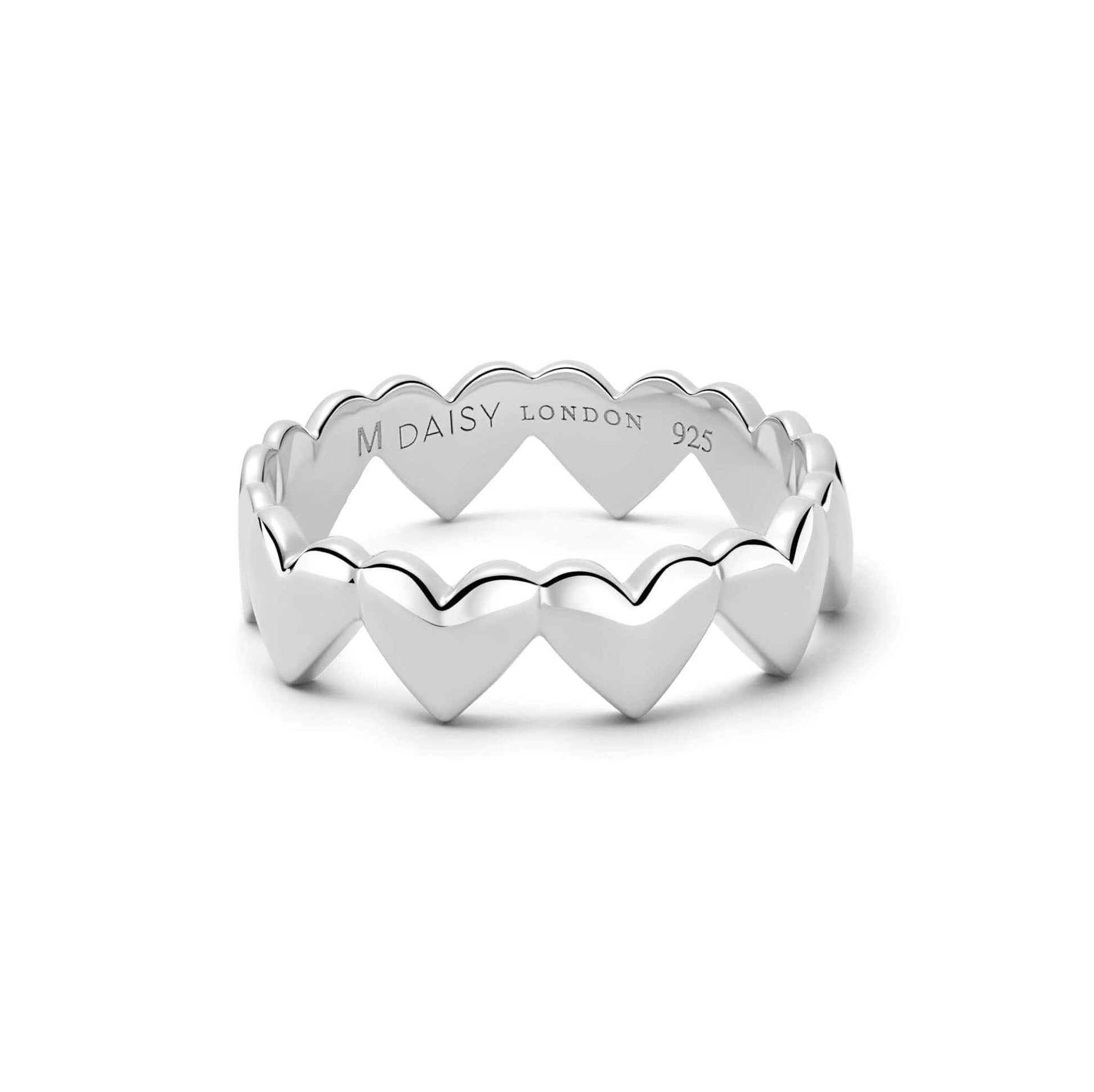 Heart Crown Band Ring Sterling Silver – Daisy London