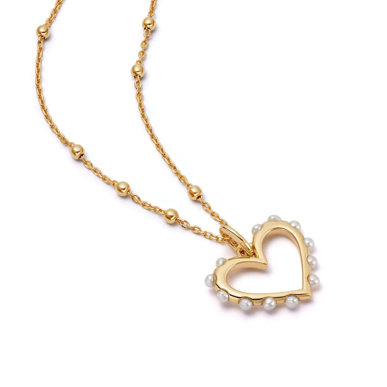 Heart Pearl Pendant Necklace 18ct Gold Plate recommended