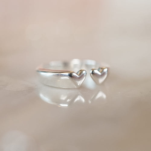 Heart Signet Ring Sterling Silver