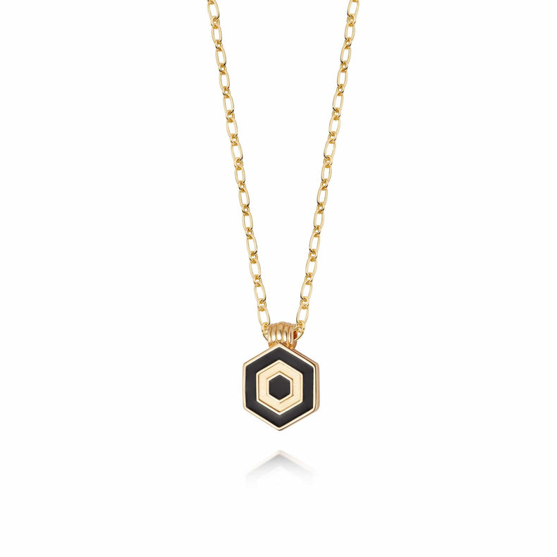 Hexagon Palm Necklace 18ct Gold Plate recommended