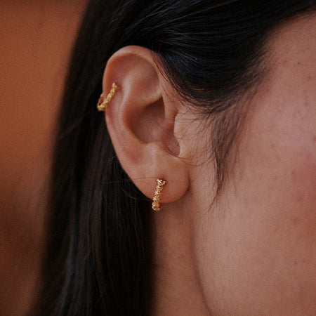 Iota Daisy Hoop Earrings 18ct Gold Plate recommended