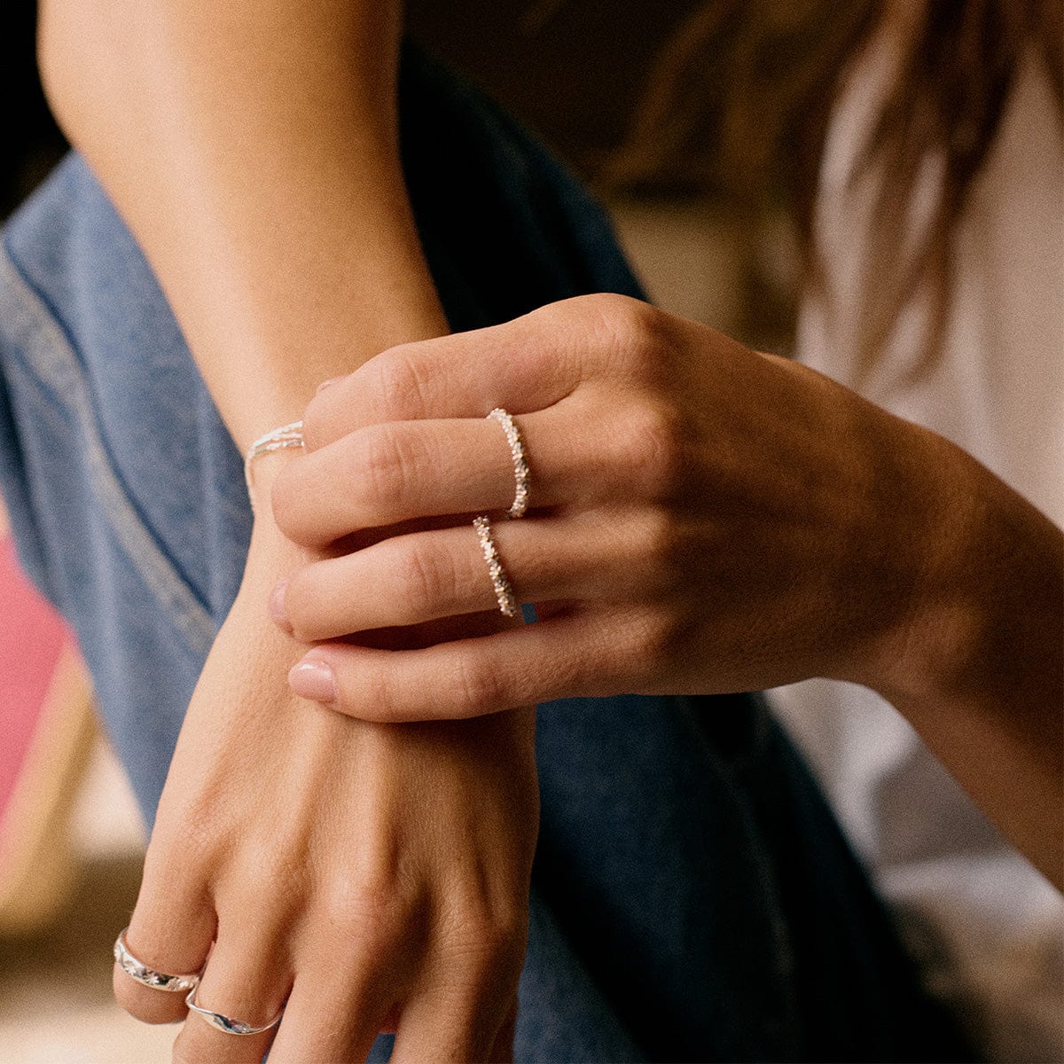 Iota Daisy Ring Sterling Silver