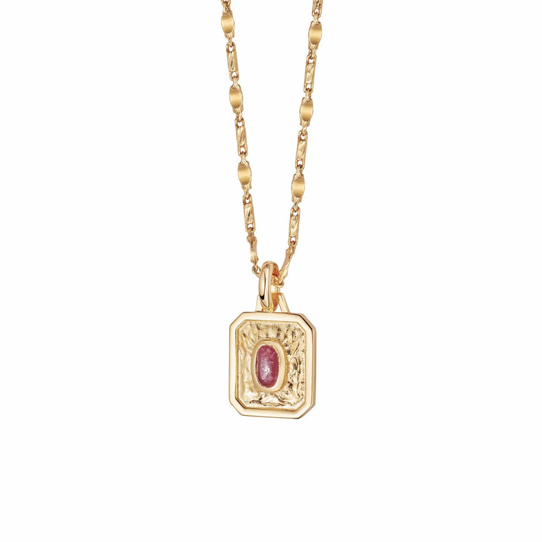 July Ruby Birthstone Necklace 18ct Gold Plate recommended