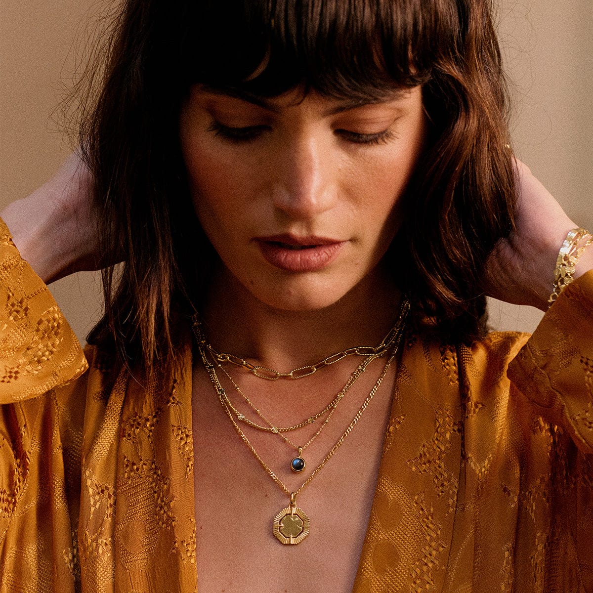 Labradorite Healing Stone Necklace 18ct Gold Plate