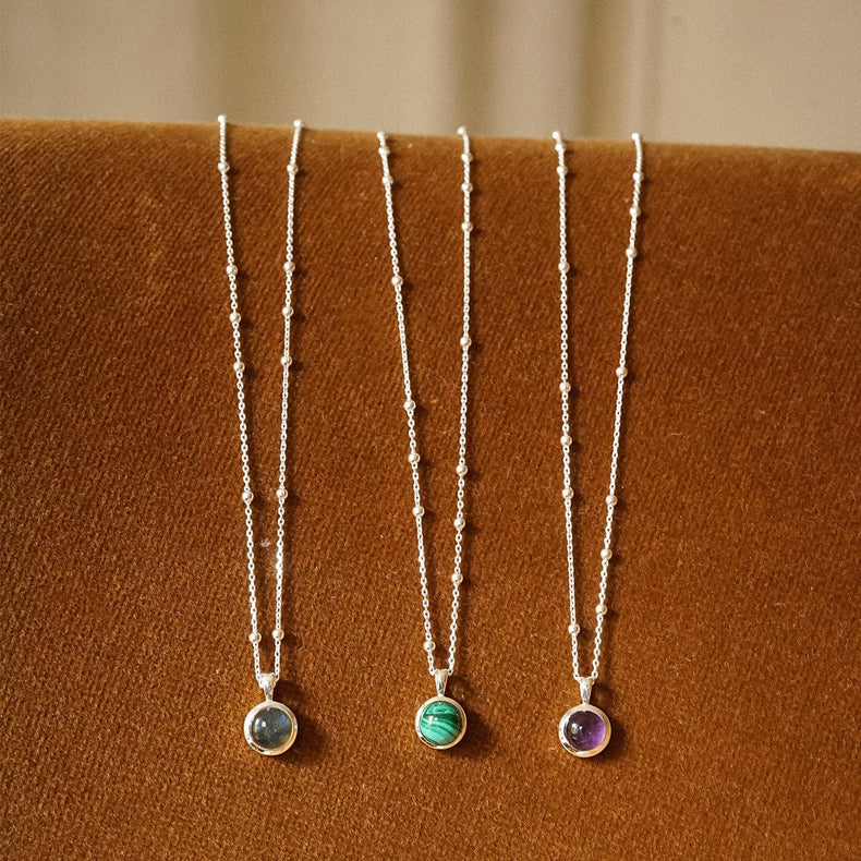 Labradorite Healing Stone Necklace Sterling Silver