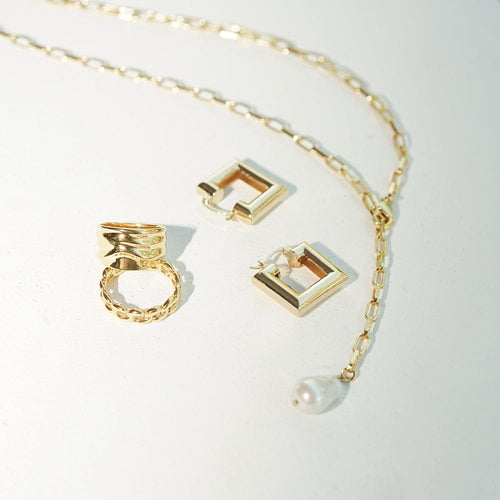 Polly Chunky Tidal Ring 18ct Gold Plate