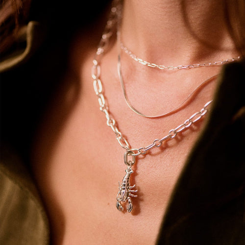 Lobster Chunky Chain Necklace Sterling Silver