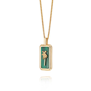 Malachite Palm Necklace 18ct Gold Plate recommended