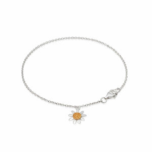 Marguerite Daisy Single Drop Bracelet Sterling Silver recommended