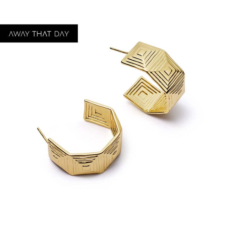 Maxi Strata Hoop Earrings 18ct Gold Plate recommended