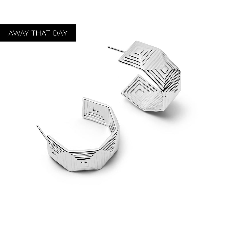 Maxi Strata Hoop Earrings Silver Plate recommended