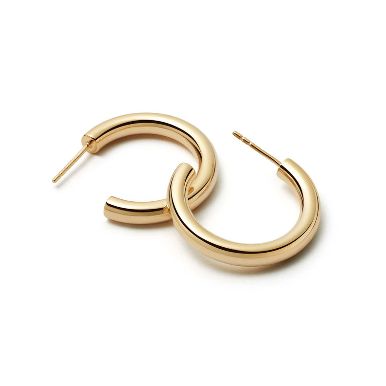 Midi Bold Hoop Earrings 18ct Gold Plate recommended