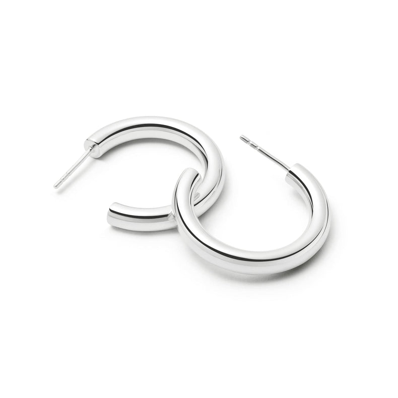 Midi Bold Hoop Earrings Sterling Silver recommended