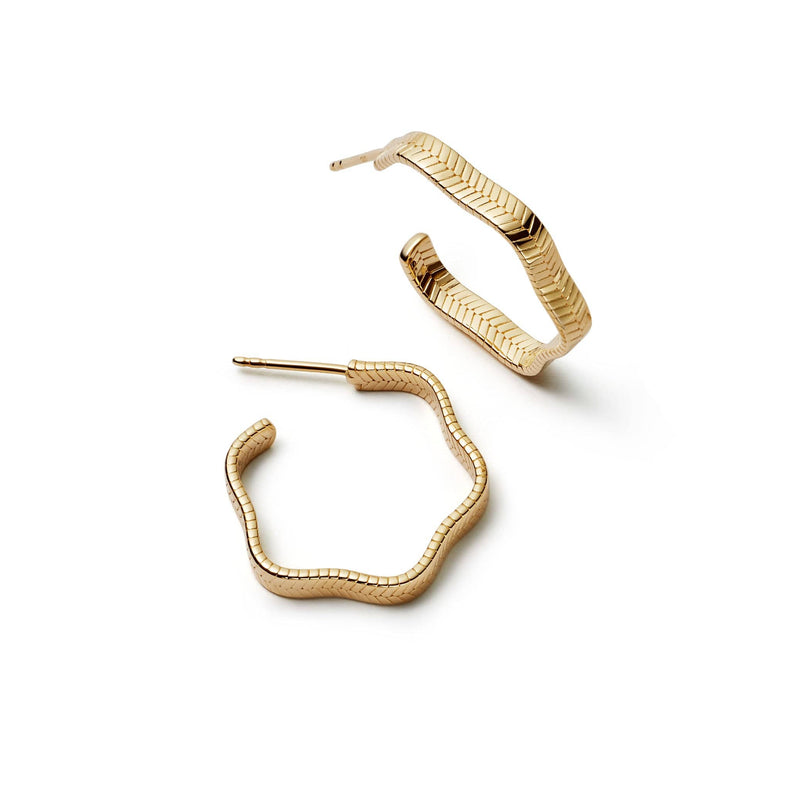 Midi Wavy Snake Hoop Earrings 18ct Gold Plate recommended