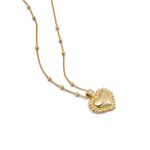 Mini Engravable Bobble Heart Necklace 18ct Gold Plate
