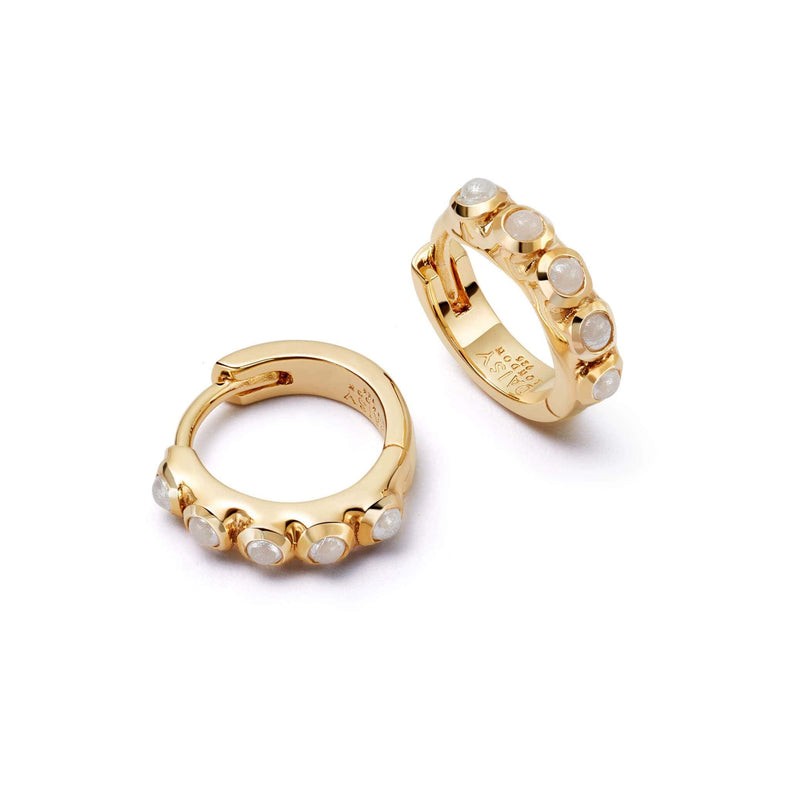 Mini Pearl Huggie Earrings 18ct Gold Plate recommended